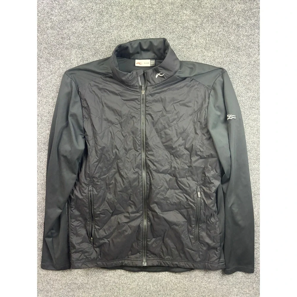 KJUS Retention Jacket Mens 54/XL Black Quilted Hybrid Full Zip Golf MG15-908